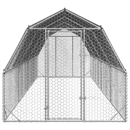 vidaXL Chicken Run with Roof 2,5x8x2,25 m Galvanised Steel 3