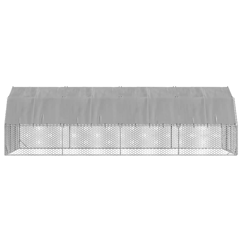 vidaXL Chicken Run with Roof 2,5x8x2,25 m Galvanised Steel 4