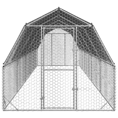 vidaXL Chicken Run with Roof 2,5x10x2,25 m Galvanised Steel 3