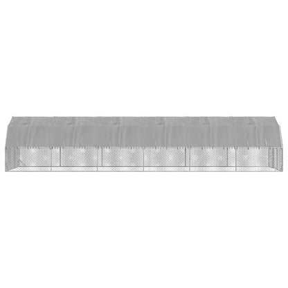 vidaXL Chicken Run with Roof 2,5x12x2,25 m Galvanised Steel 4