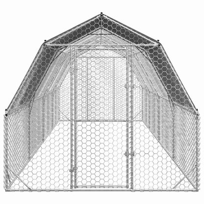 vidaXL Chicken Run with Roof 2.5x8x2.25 m Galvanised Steel 3