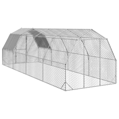 vidaXL Chicken Run with Roof 2.5x8x2.25 m Galvanised Steel 5