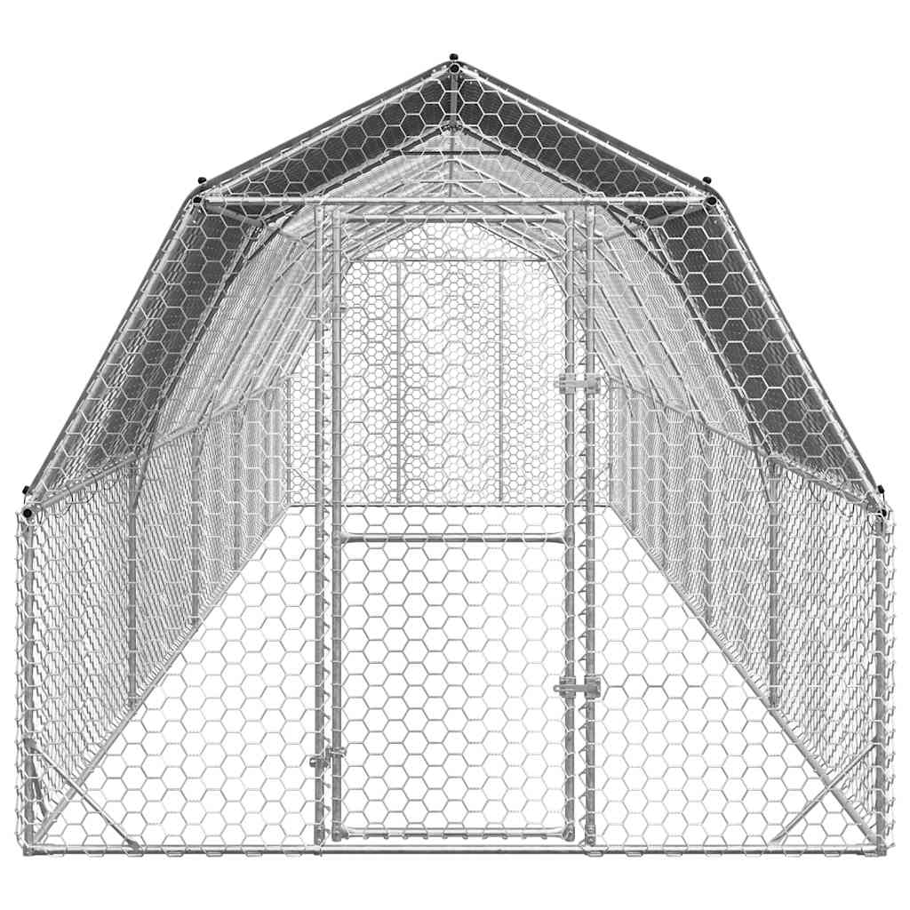 vidaXL Chicken Run with Roof 2,5x10x2,25 m Galvanised Steel 3