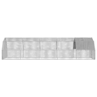 vidaXL Chicken Run with Roof 2,5x10x2,25 m Galvanised Steel 4