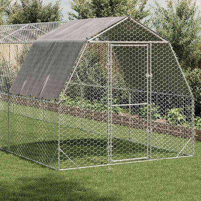 Chicken Run with Roof 2,5x4x2,25 m Galvanised Steel 2.5 x 12 x 2.25 m