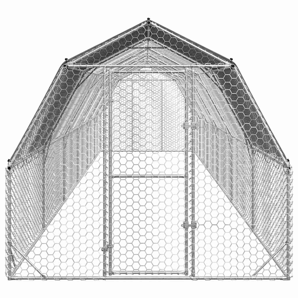 vidaXL Chicken Run with Roof 2,5x12x2,25 m Galvanised Steel 3