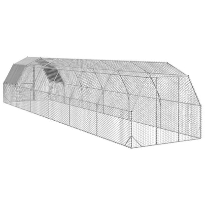 vidaXL Chicken Run with Roof 2,5x12x2,25 m Galvanised Steel 5