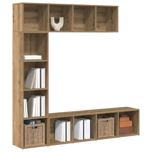 3 Piece Book/TV Cabinet Set 180x30x180 cm Artisan oak