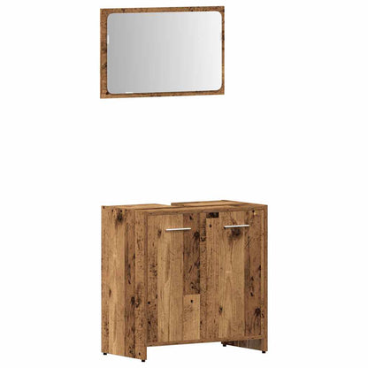 4 Piece Bathroom Furniture Set Engineered Wood Old wood