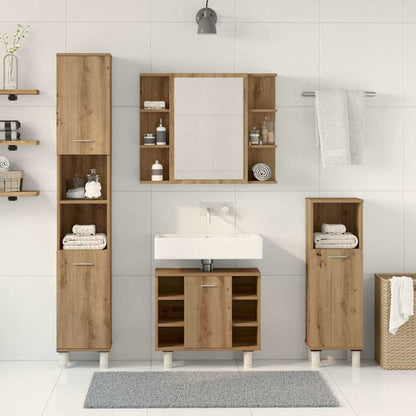 4 Piece Bathroom Furniture Set Engineered Wood Artisan oak