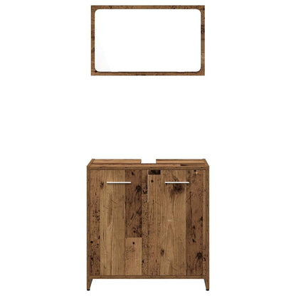 3 Piece Bathroom Furniture Set Engineered Wood Old wood