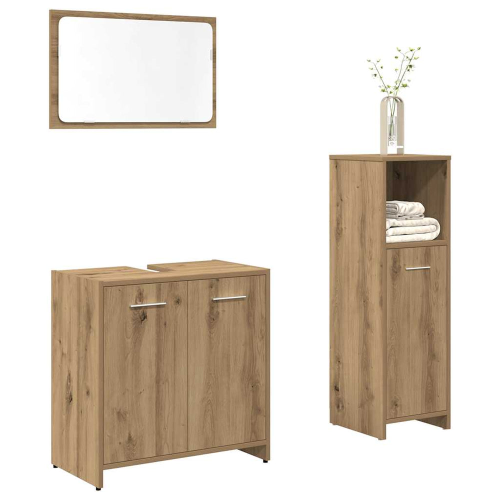vidaXL 3 Piece Bathroom Furniture Set Engineered Wood
