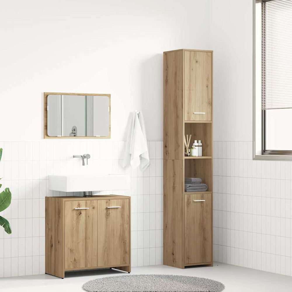 vidaXL 3 Piece Bathroom Furniture Set Engineered Wood
