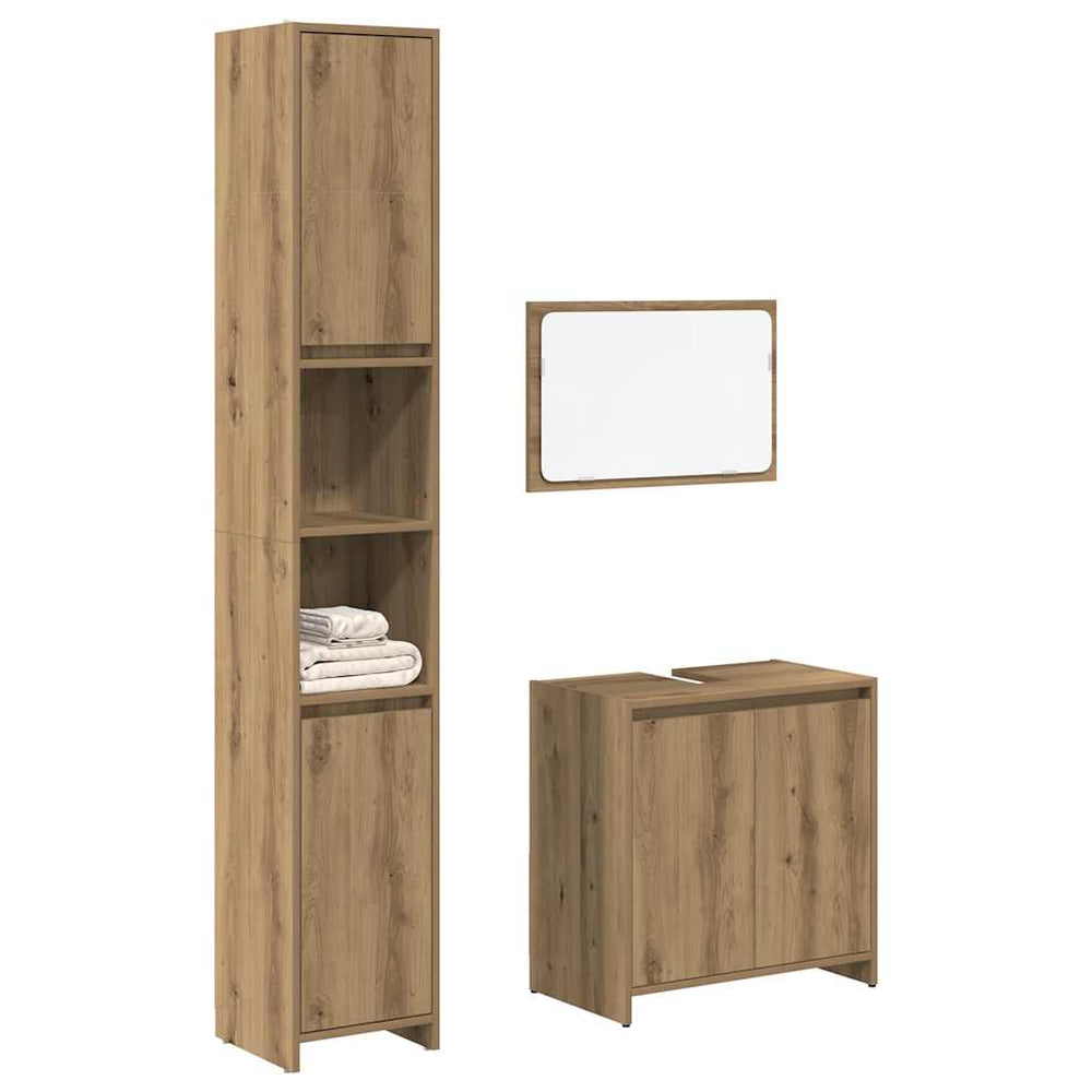 vidaXL 3 Piece Bathroom Furniture Set Engineered Wood