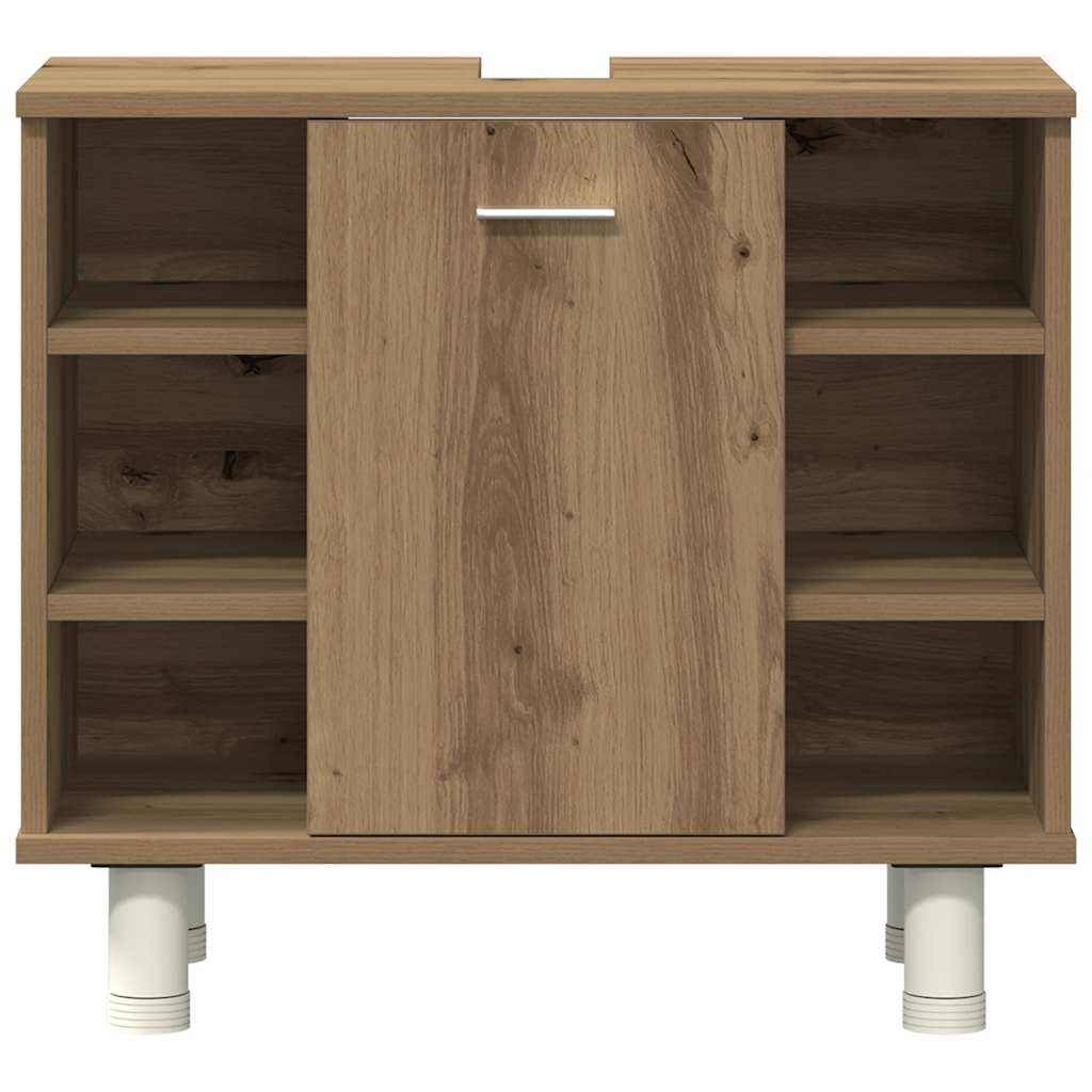 3 Piece Bathroom Furniture Set Engineered Wood Artisan oak