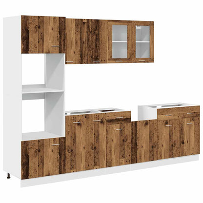 vidaXL 7 Piece Kitchen Cabinet Set Lyon Old Wood Engineered Wood 2