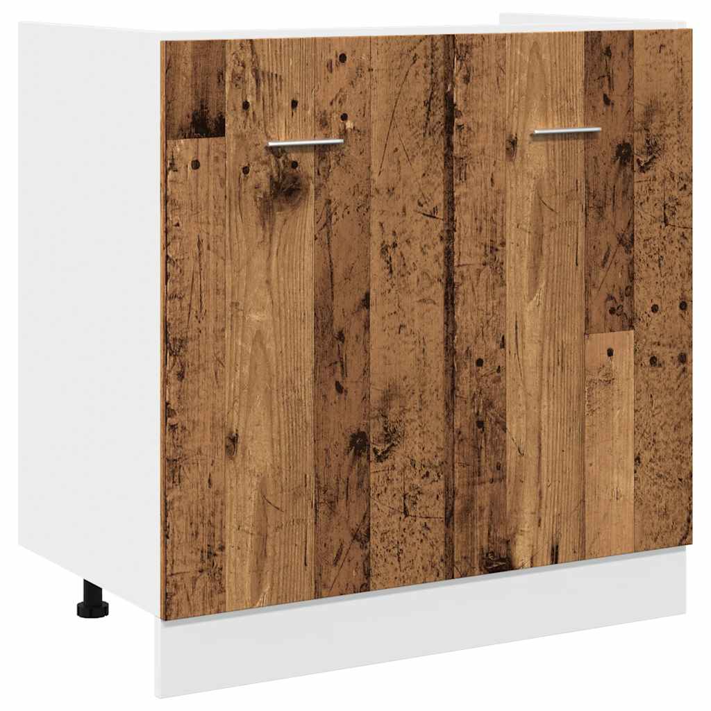 vidaXL 7 Piece Kitchen Cabinet Set Lyon Old Wood Engineered Wood 4