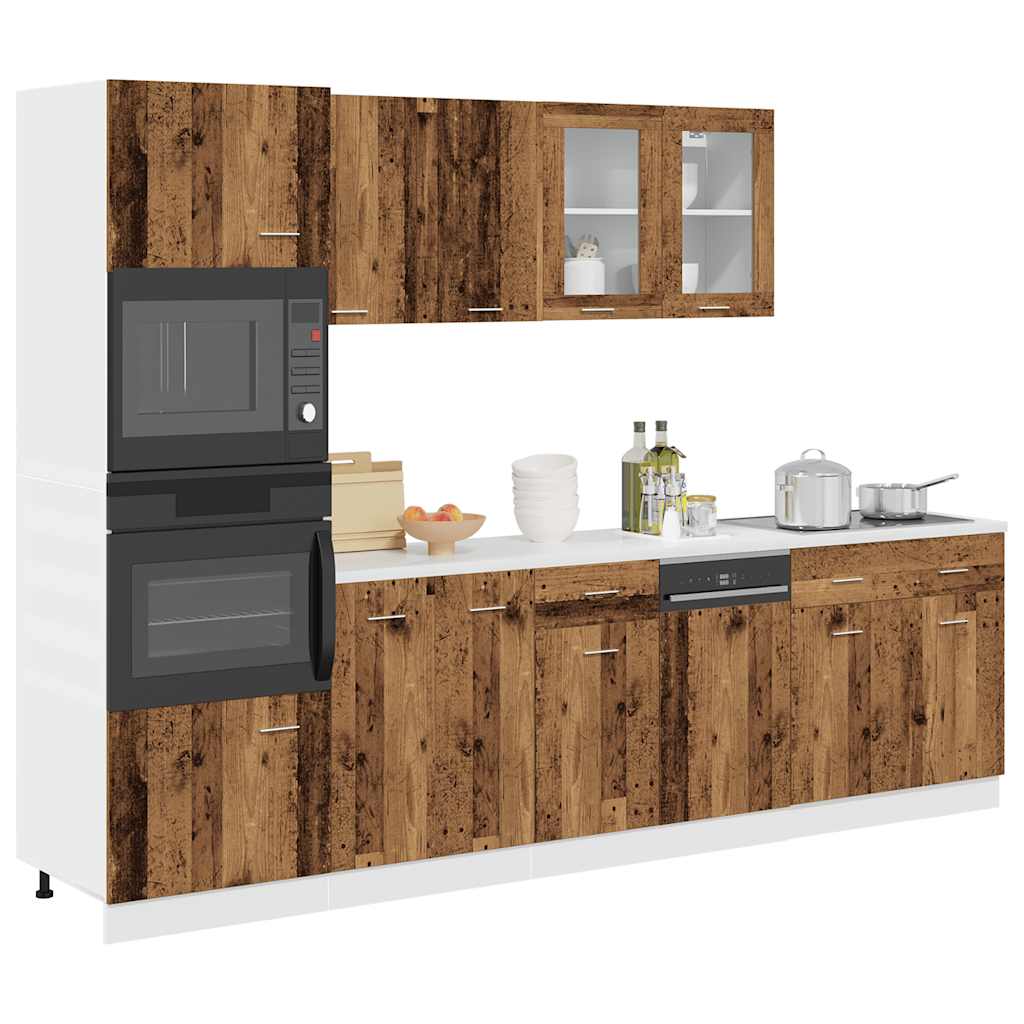vidaXL 7 Piece Kitchen Cabinet Set Lyon Old Wood Engineered Wood 1
