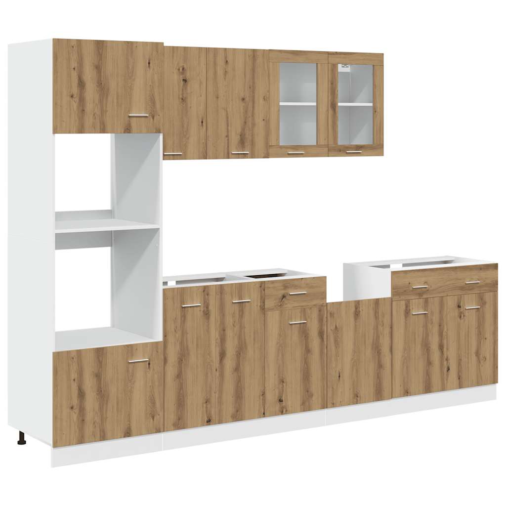 vidaXL 7 Piece Kitchen Cabinet Set Lyon Artisan Oak Engineered Wood 2