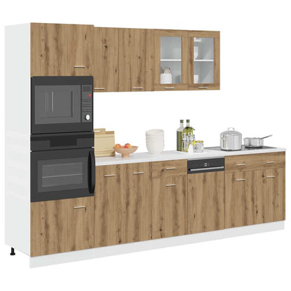 vidaXL 7 Piece Kitchen Cabinet Set Lyon Artisan Oak Engineered Wood 1