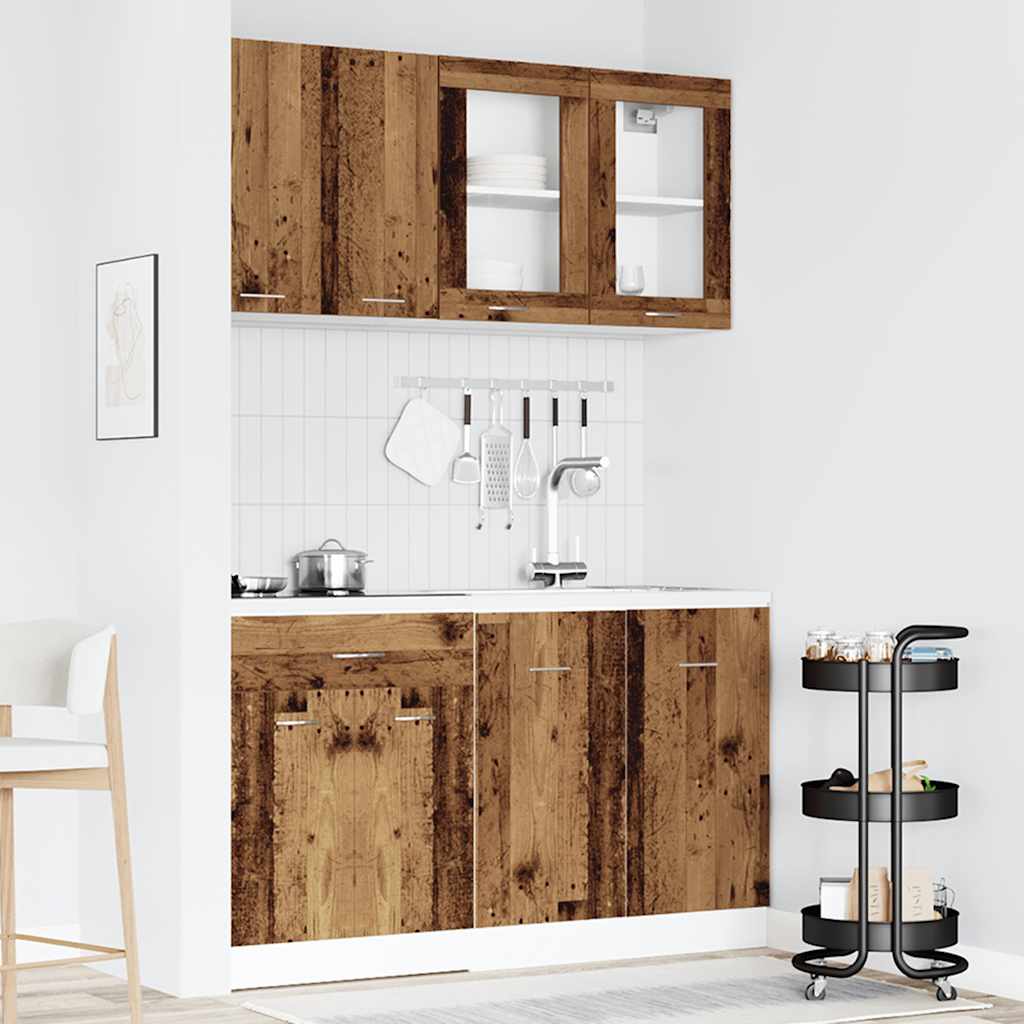 Kitchen Unit LYON 4 pcs Engineered Wood Old wood