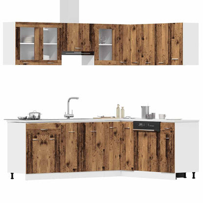 vidaXL 11 Piece Kitchen Cabinet Set Lyon" Old Wood Engineered Wood 3