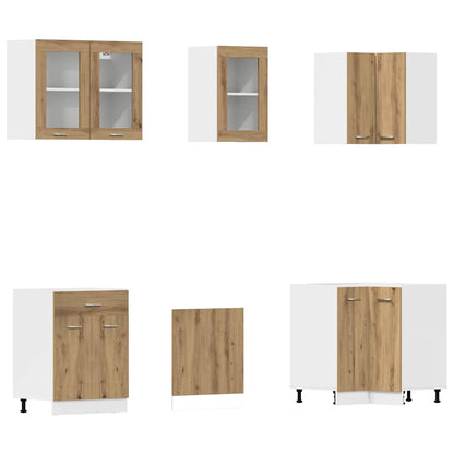 vidaXL 11 Piece Kitchen Cabinet Set Lyon" Artisan Oak Engineered Wood 5