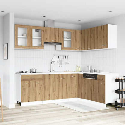 vidaXL 11 Piece Kitchen Cabinet Set Lyon" Artisan Oak Engineered Wood 1