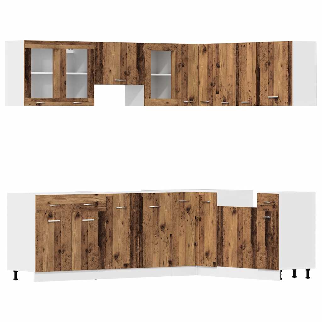 vidaXL 11 Piece Kitchen Cabinet Set Lyon" Old Wood Engineered Wood 2