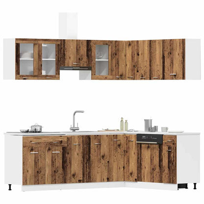 vidaXL 11 Piece Kitchen Cabinet Set Lyon" Old Wood Engineered Wood 3