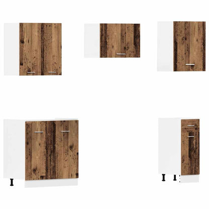vidaXL 11 Piece Kitchen Cabinet Set Lyon" Old Wood Engineered Wood 5