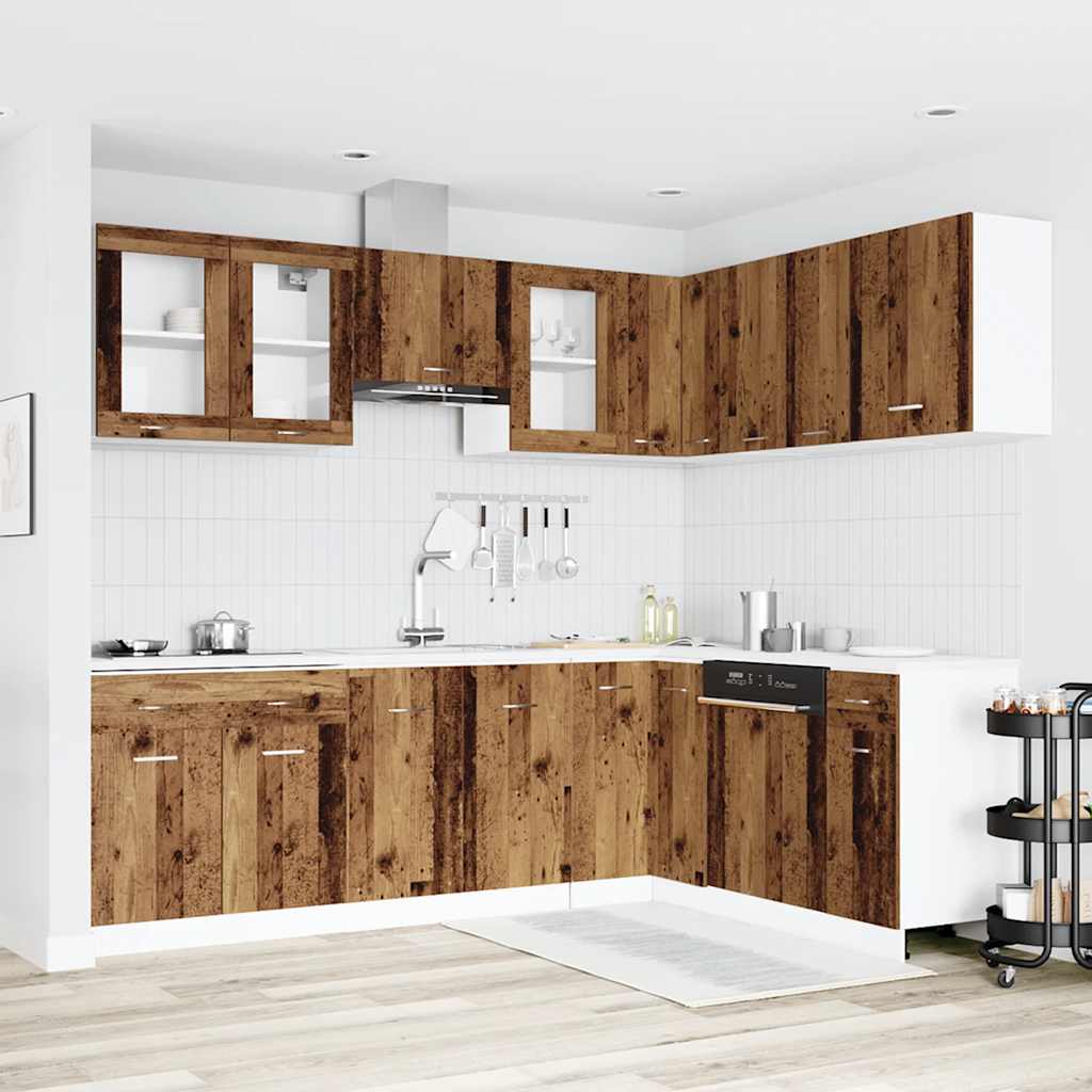 vidaXL 11 Piece Kitchen Cabinet Set Lyon" Old Wood Engineered Wood 1