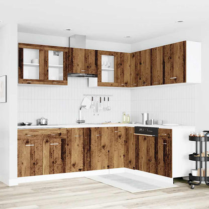 vidaXL 11 Piece Kitchen Cabinet Set Lyon" Old Wood Engineered Wood 1