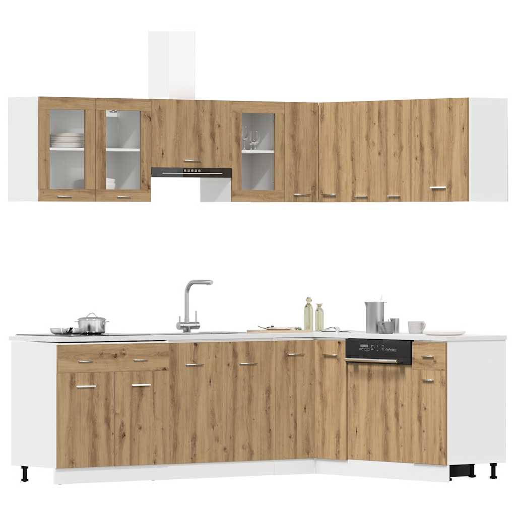 vidaXL 11 Piece Kitchen Cabinet Set Lyon" Artisan Oak Engineered Wood 3