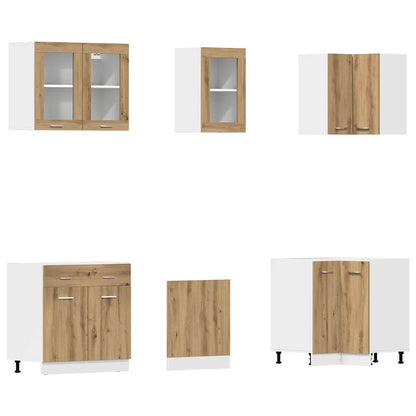 vidaXL 11 Piece Kitchen Cabinet Set Lyon" Artisan Oak Engineered Wood 4