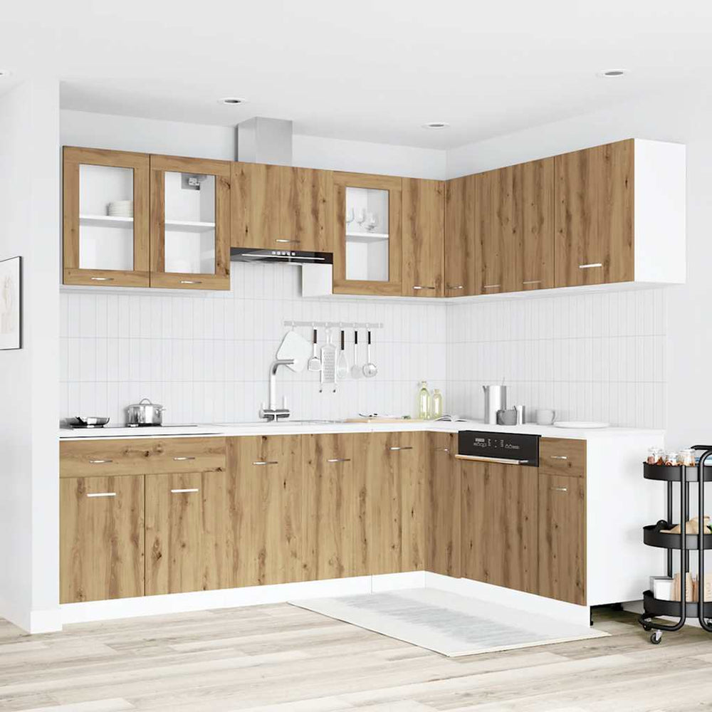 vidaXL 11 Piece Kitchen Cabinet Set Lyon" Artisan Oak Engineered Wood