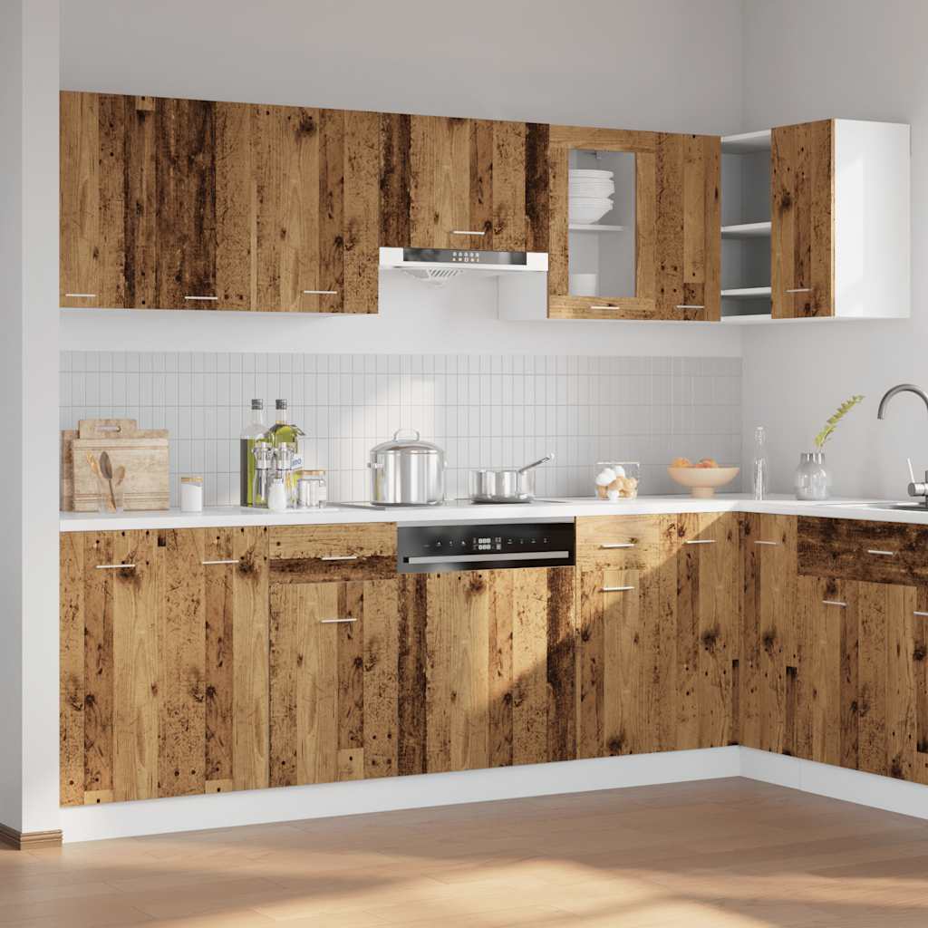 vidaXL 11 Piece Kitchen Cabinet Set Lyon" Old Wood Engineered Wood 3