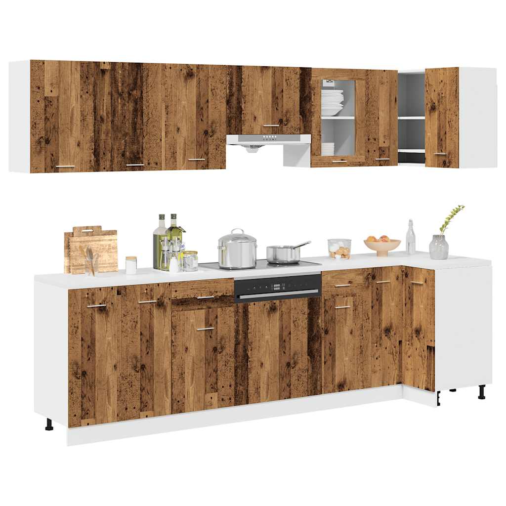 vidaXL 11 Piece Kitchen Cabinet Set Lyon" Old Wood Engineered Wood 1