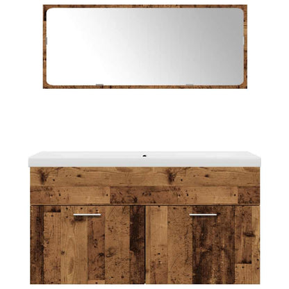 Bathroom Furniture Set Engineered Wood 90 x 38.5 x 46 cm Old wood