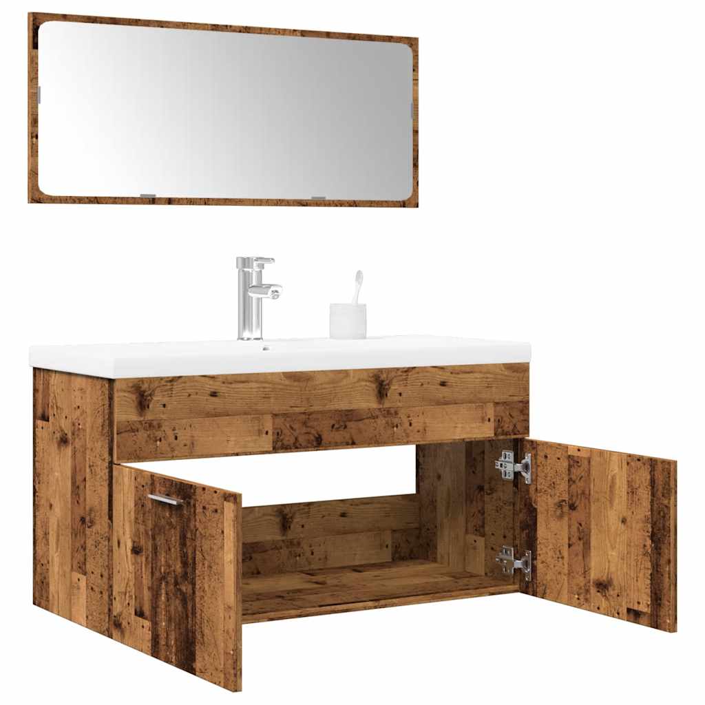 Bathroom Furniture Set Engineered Wood 90 x 38.5 x 46 cm Old wood