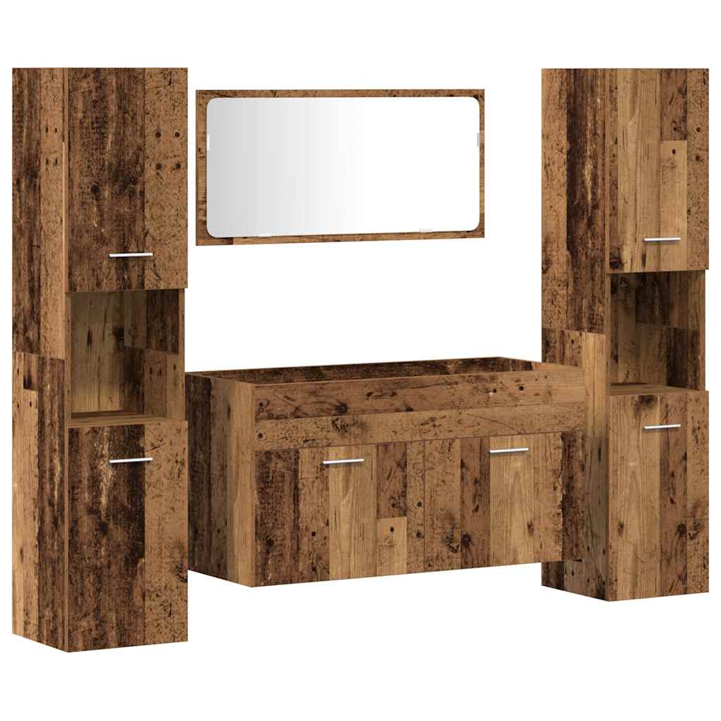 Bathroom Furniture Set Engineered Wood 90 x 38.5 x 46 cm Old wood