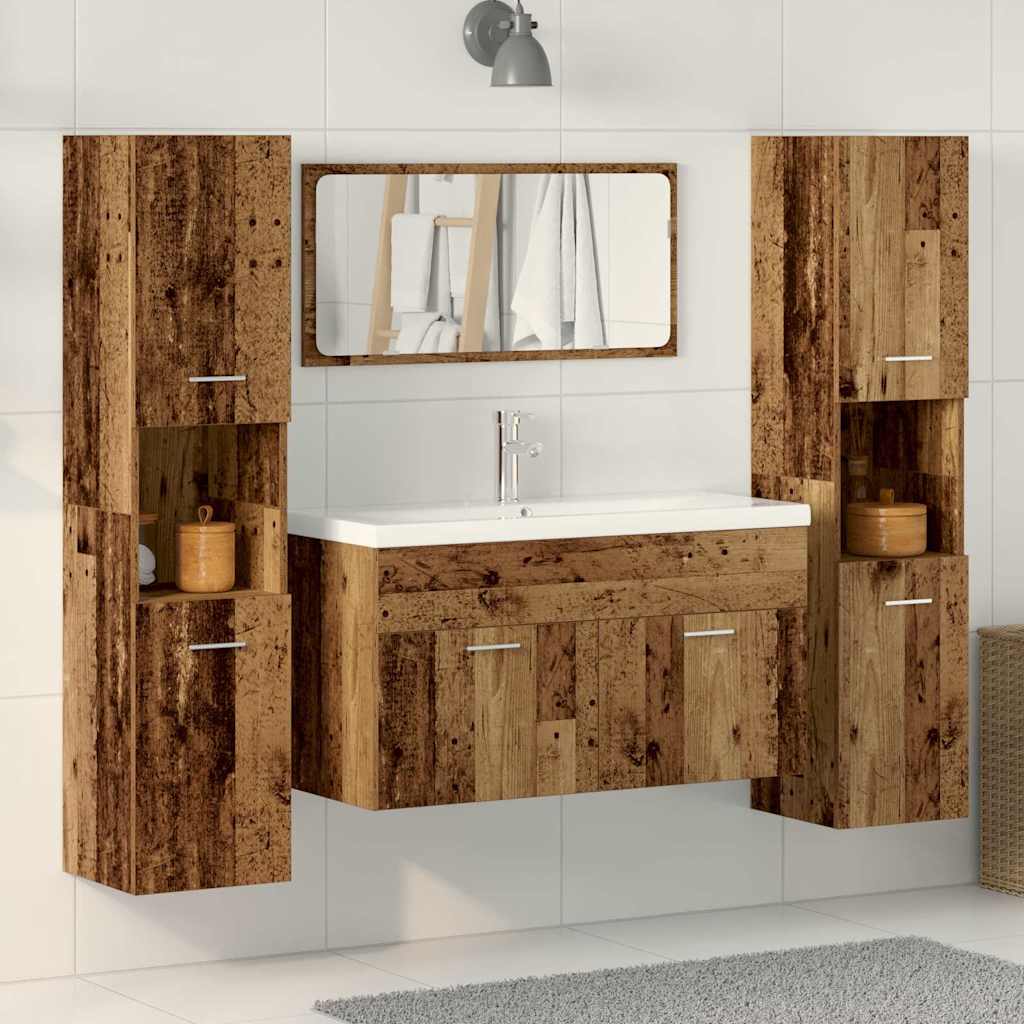 Bathroom Furniture Set Engineered Wood 90 x 38.5 x 46 cm Old wood