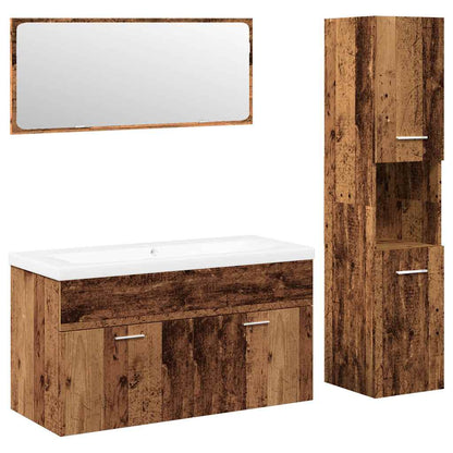Bathroom Furniture Set Engineered Wood 90 x 38.5 x 46 cm Old wood
