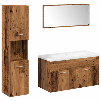 Bathroom Furniture Set Engineered Wood 90 x 38.5 x 46 cm Old wood