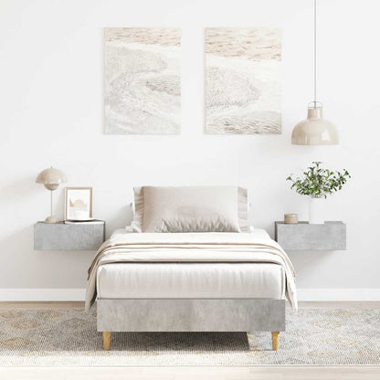 Bed Frame No Mattress Engineered Wood Concrete Grey 100 x 200 cm