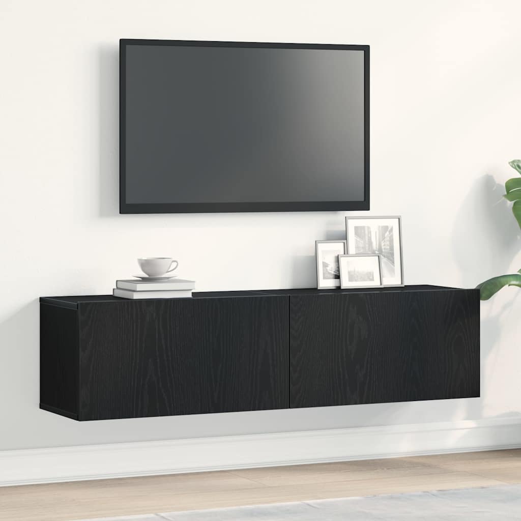 TV Cabinet 120x30x30 cm Engineered Wood Black oak