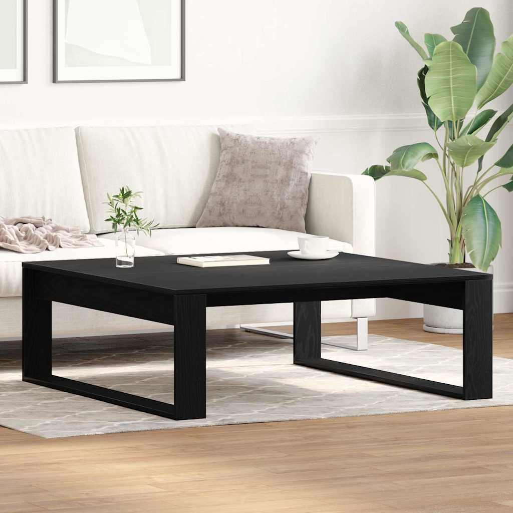 Coffee Table 100x100x35 cm Engineered Wood Black oak