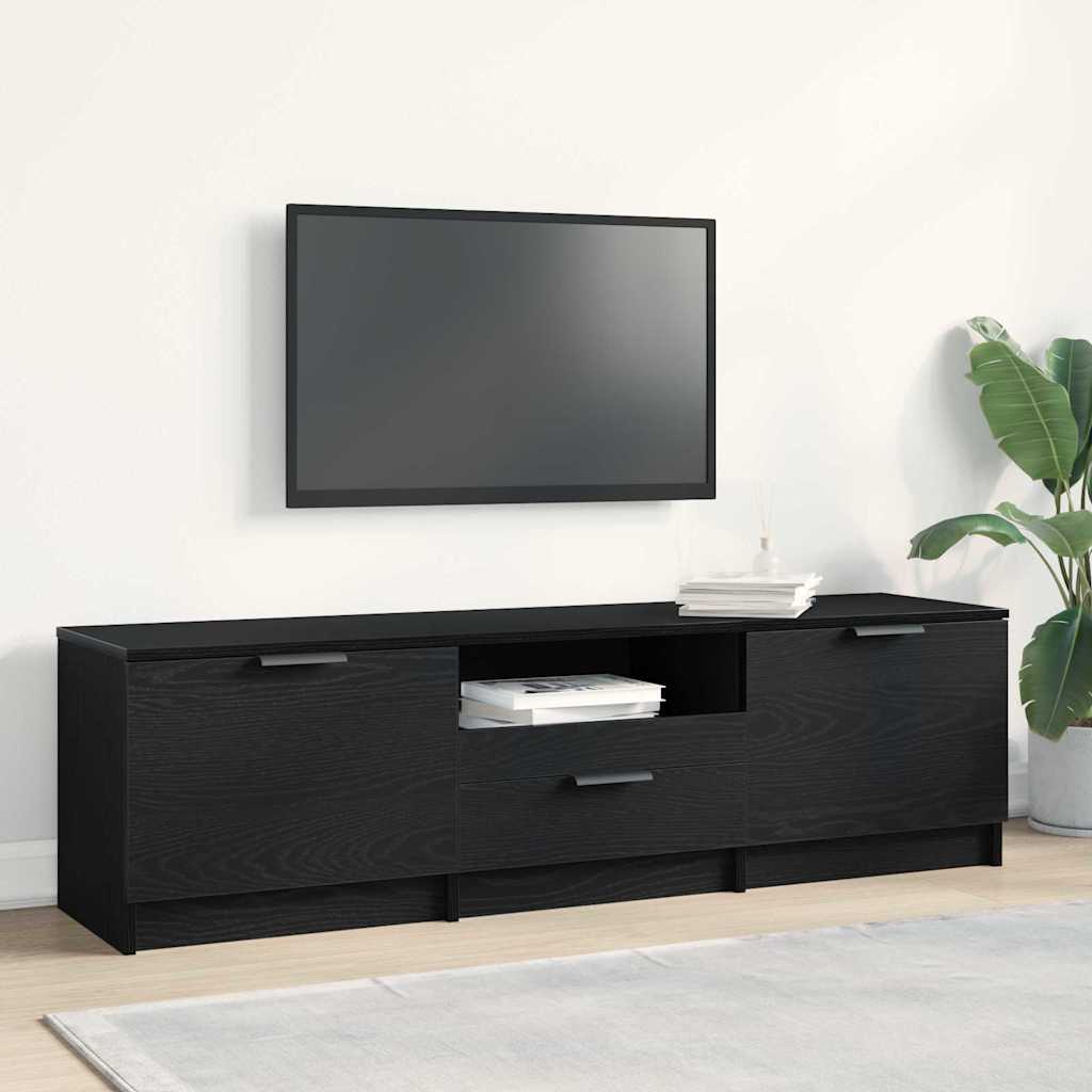 TV Cabinet 140x35x40 cm Engineered Wood Black oak