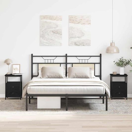 Bedside Cabinet 34x35,5x50 cm Engineered Wood Black oak 2