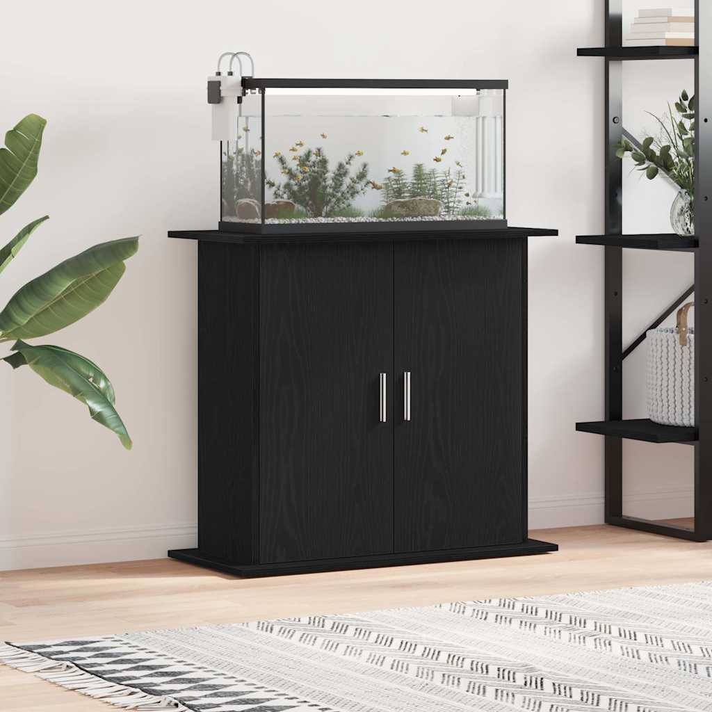 Aquarium Stand 81x36x73 cm Engineered Wood Black oak